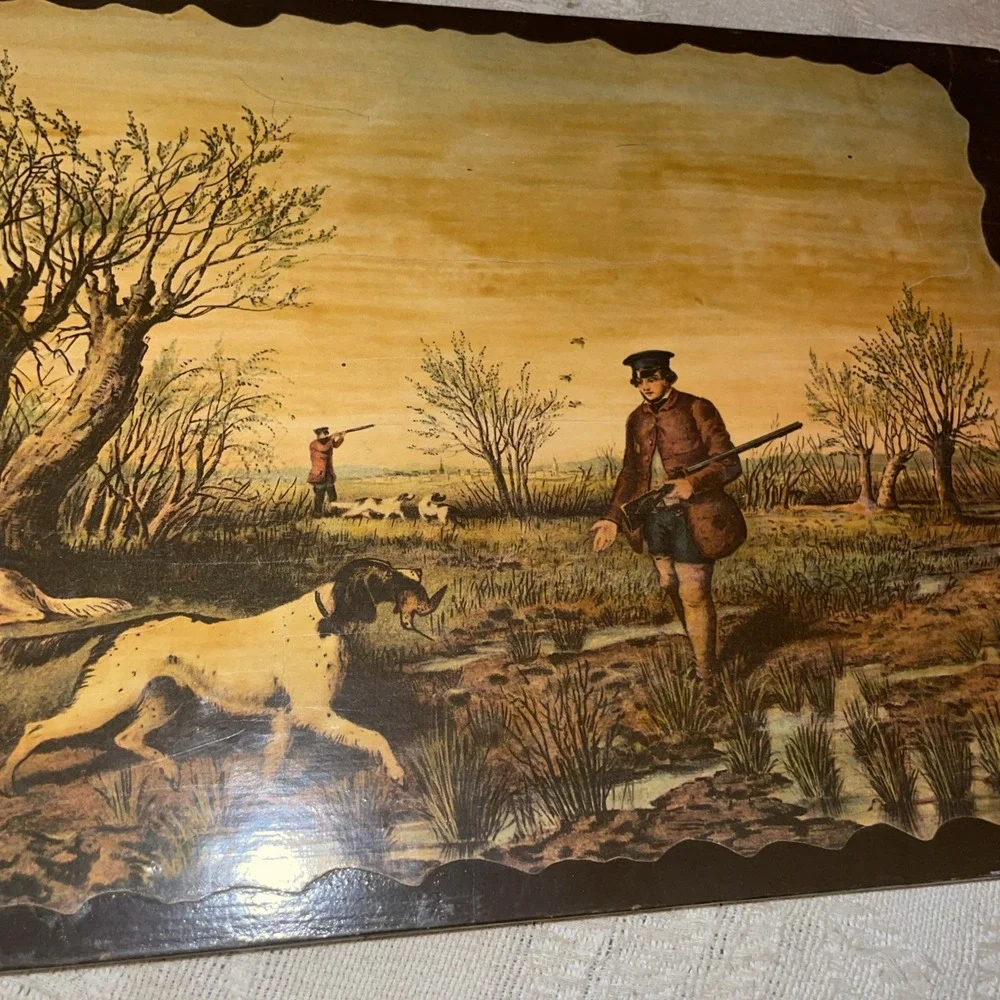 Snipe Shooting Hunting Scene Wall Plaque Rustic Cabin Lodge Decor